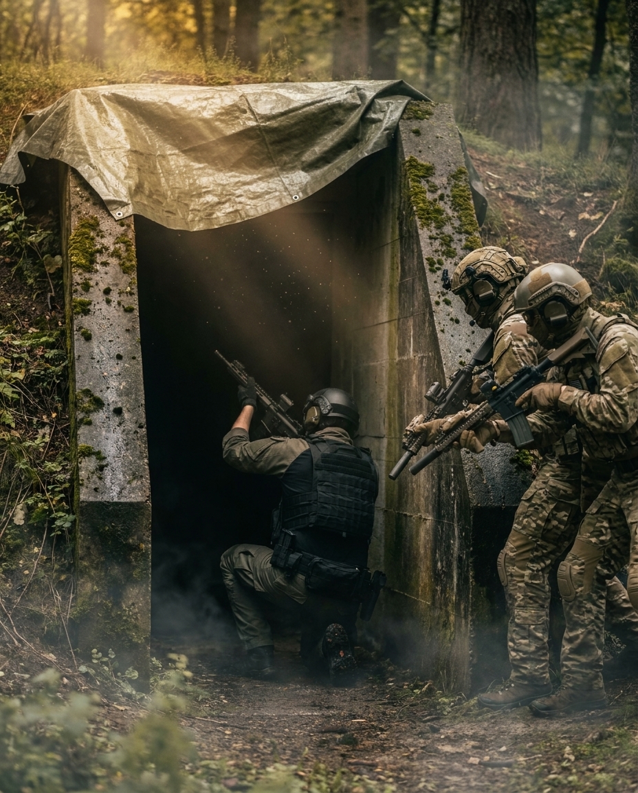 Underground bunker breach